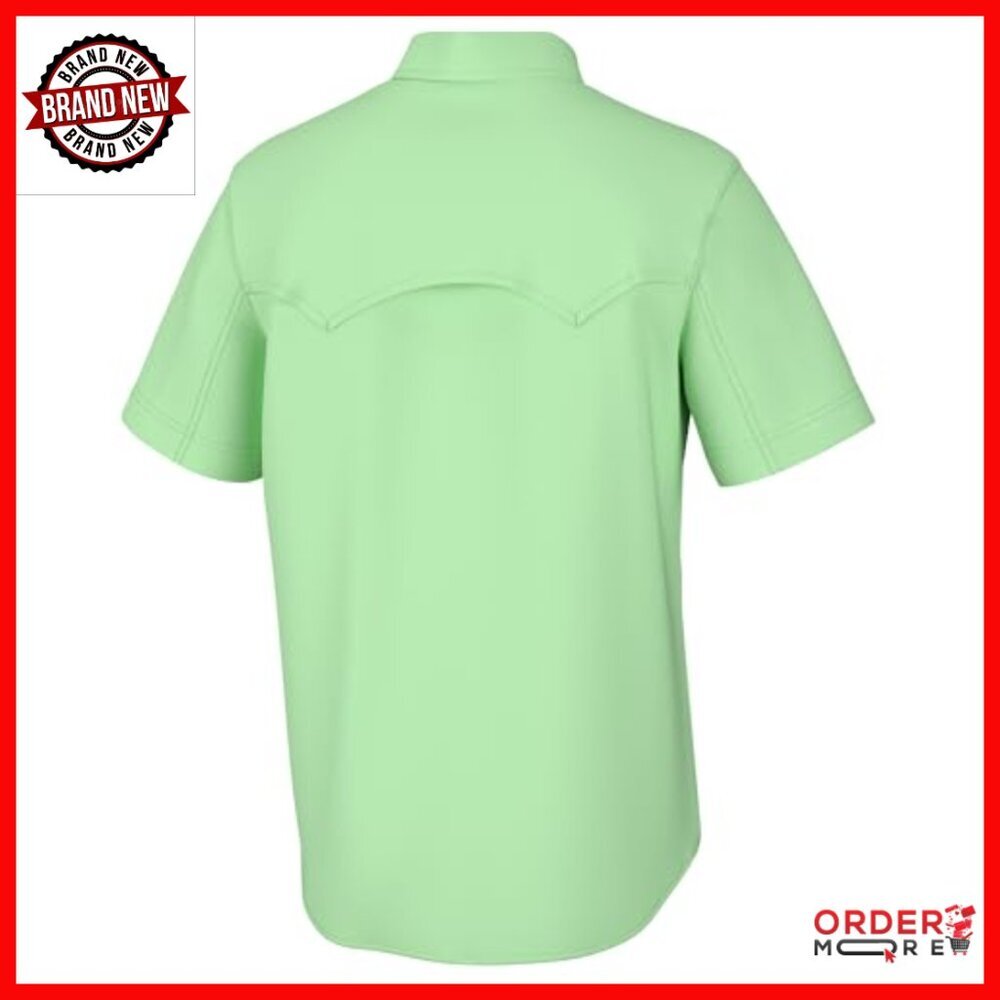 Men's UPF 50+ Fishing Shirt, Stretch Nylon Button Down, Regular Fit - Picture 3 of 5